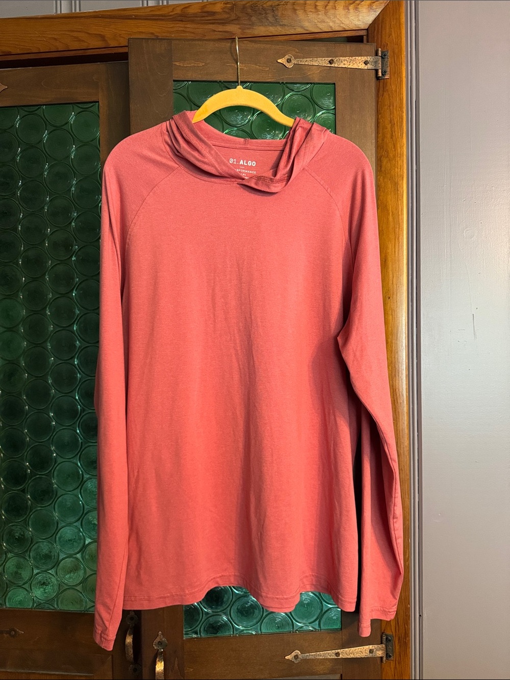 ALOO Men’s Long-Sleeve Hooded Tee in Dusty Rose